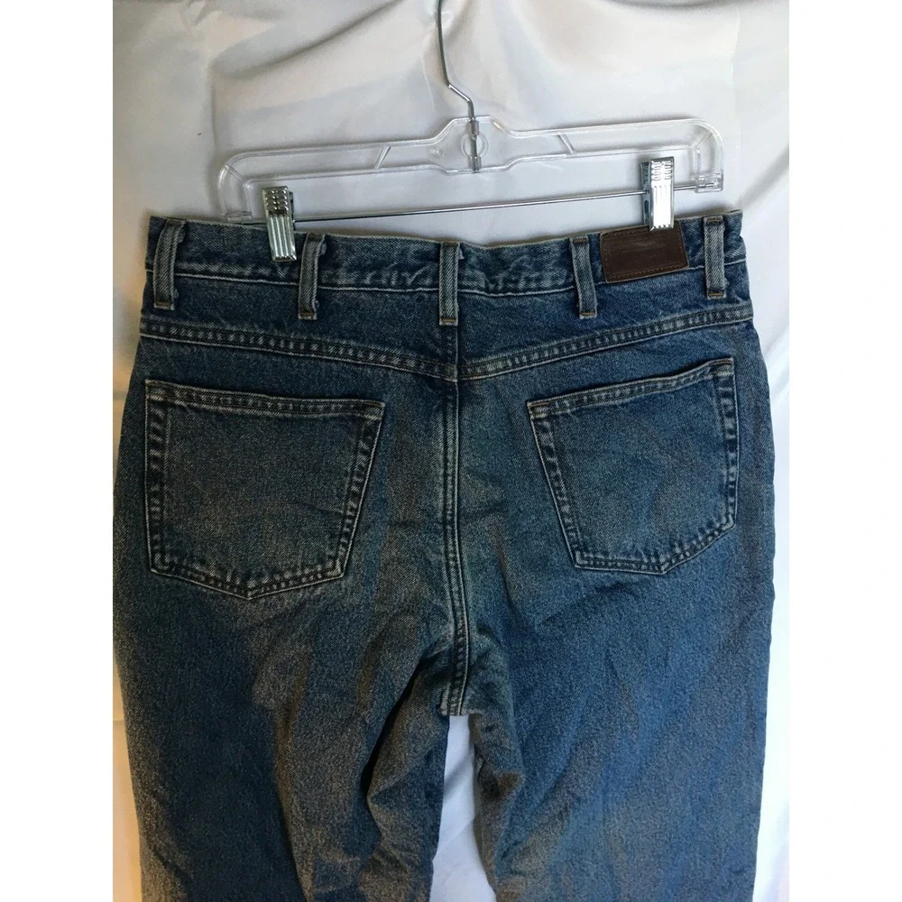 LL Bean Mens Flannel Lined Jeans Classic Fit Blue Denim 34x32 Fleece Warm